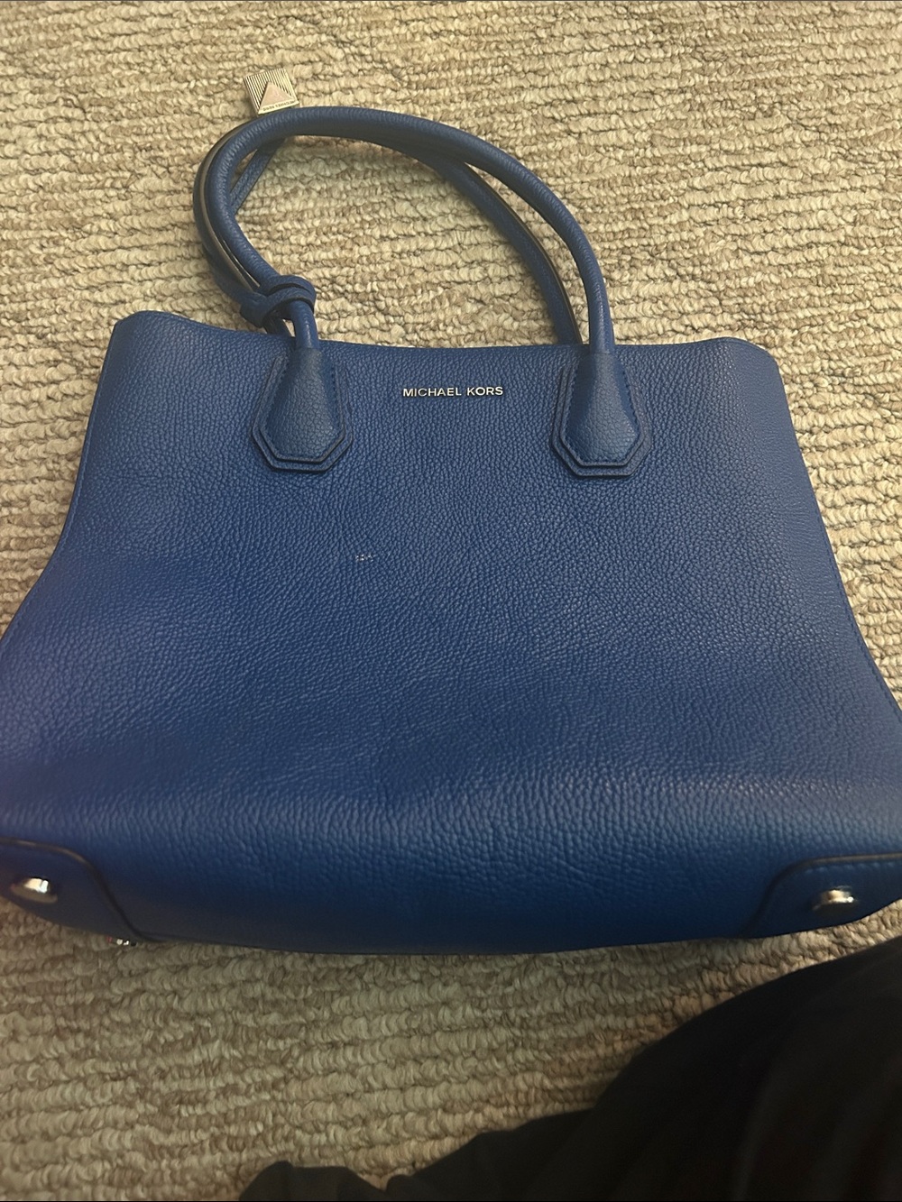 Michael Kors Royal Blue Pebbled Leather Tote Bag